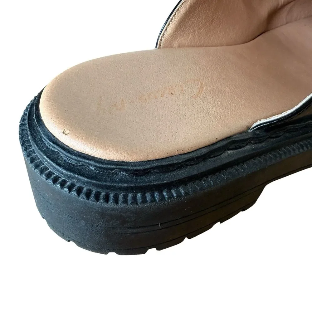 Circus By Sam Edelman Elena Mules Size 10 Chunky Lug Sole Black Gold Slip On